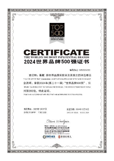 牌500强》榜单揭晓 长虹位列283位不朽情缘游戏入口2024年度《世界品(图3)